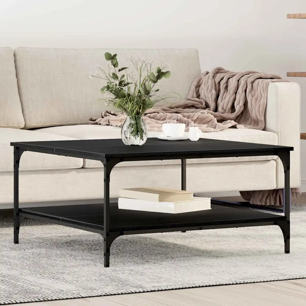 Tavolino da salotto Rovere nero 80 x 80 x 40 cm