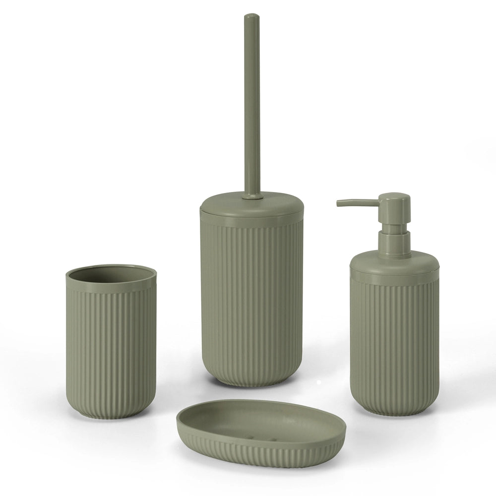 Dispenser sapone verde in plastica rigida cannettata Arizona