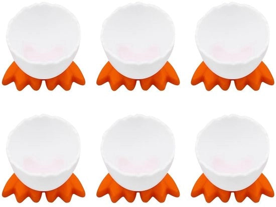 Set di contenitori per uova in plastica - 6 pezzi - Resistenti al lavastoviglie - Superficie liscia - Contenitore per le uova - Ideali per le uova cotte morbide - Contenitore per uova