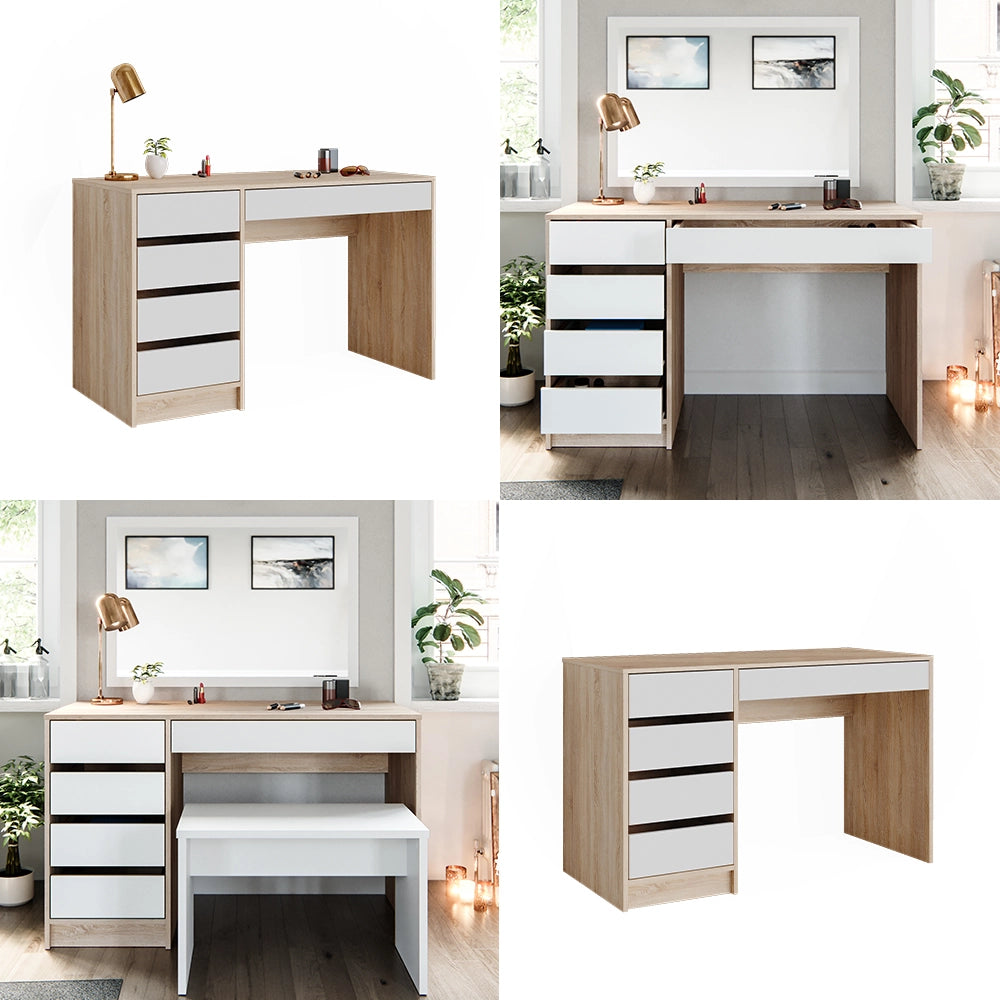Vicco Tavolino da toilette Bianco/Sonoma 120 cm