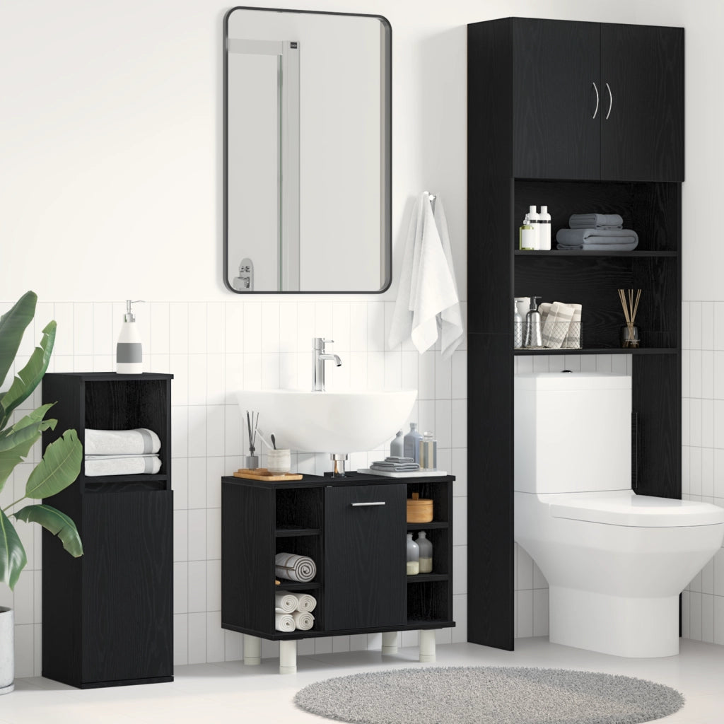Mobile da Bagno Rovere Nero 60 x 32 x 54 cm Legno multistrato 862514