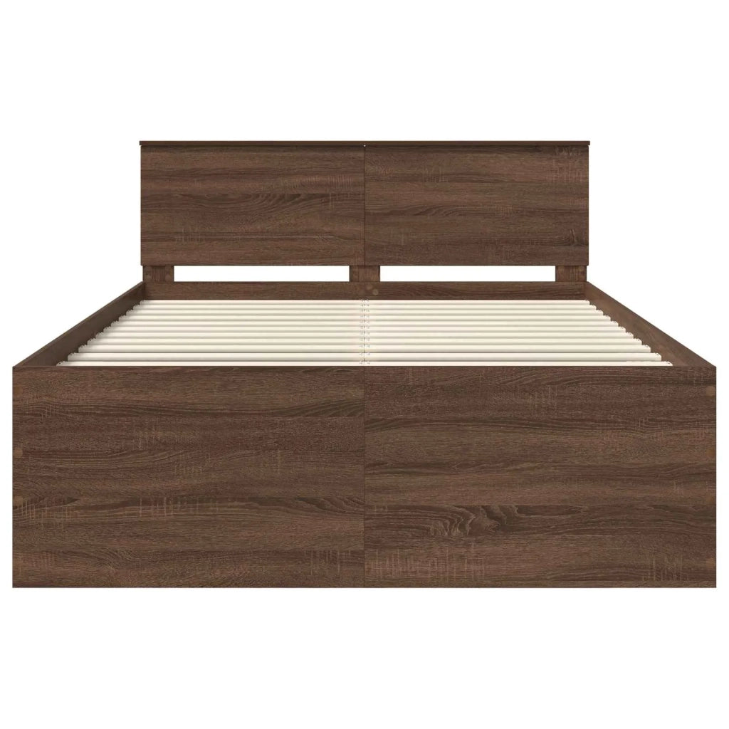 Struttura del letto con testiera Rovere Marrone 150 x 200 cm