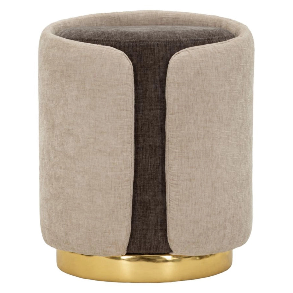 Pouf bicolore con base oro
