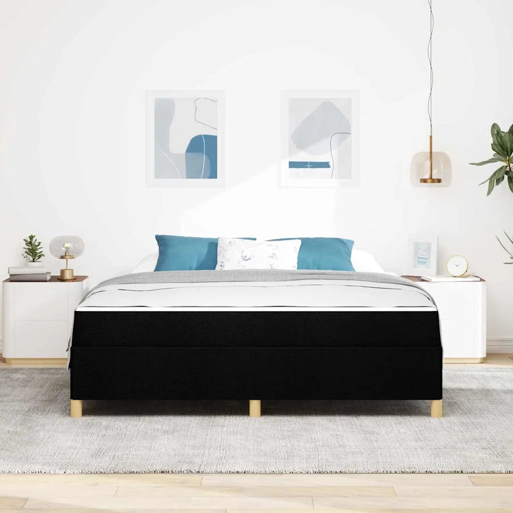 vidaXL Letto a molle Nero e Bianco e Nero 180 x 200 cm Tessuto