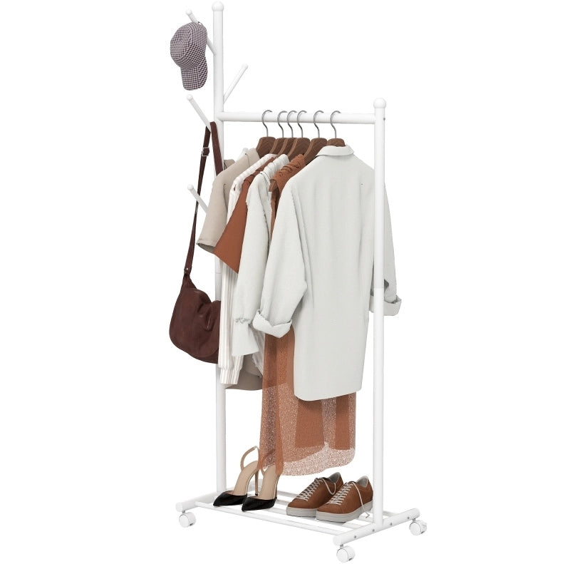 Appendiabiti mobile bianco 3 in 1 con portascarpe