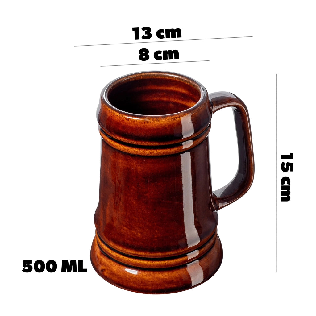 Set di 4 boccali da birra KADAX da 500 ml (0,5 l) in gres con manico, ideali come regalo.