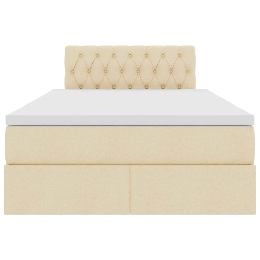 Letto con contenitore LED e materasso Crema 120 x 200 cm