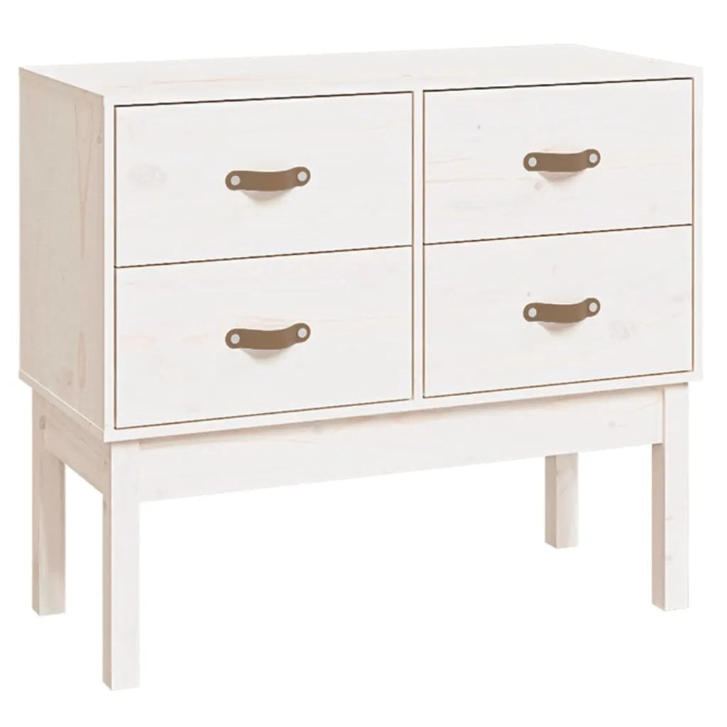 Mobile Consolle Bianco 90x40x78 cm in Legno Massello di Pino 821740
