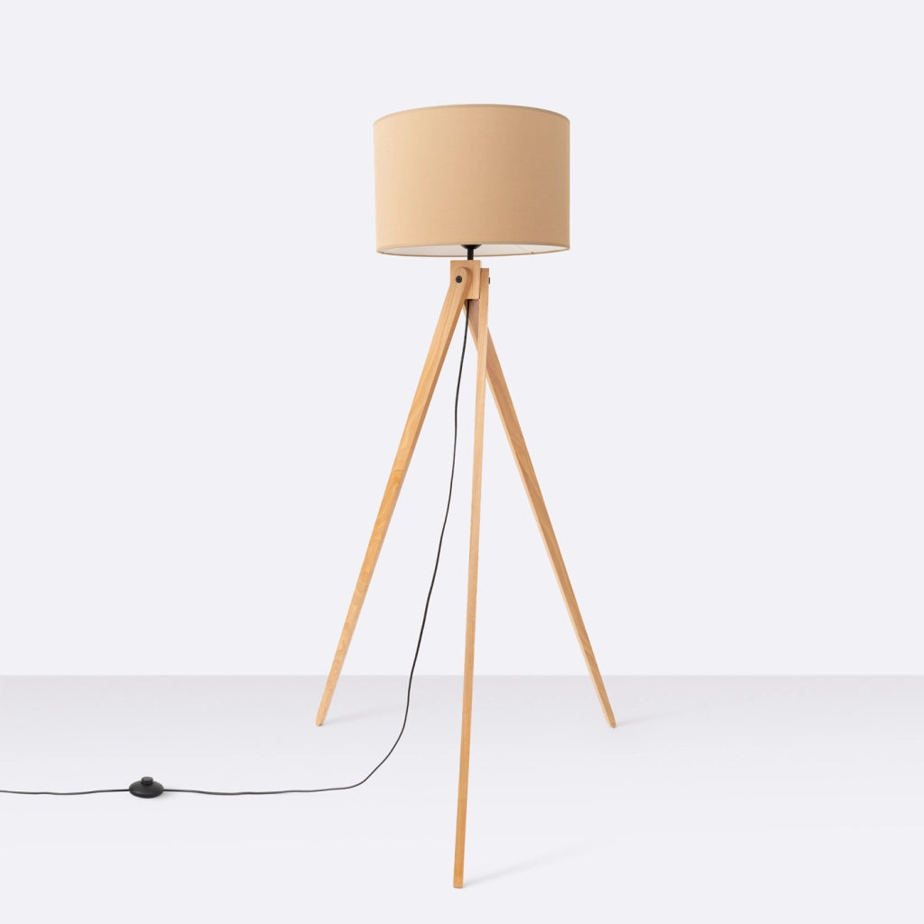 Lampada da tavolo NATT arancione spagnolo in legno naturale color tortora 40x25cm attacco E27
