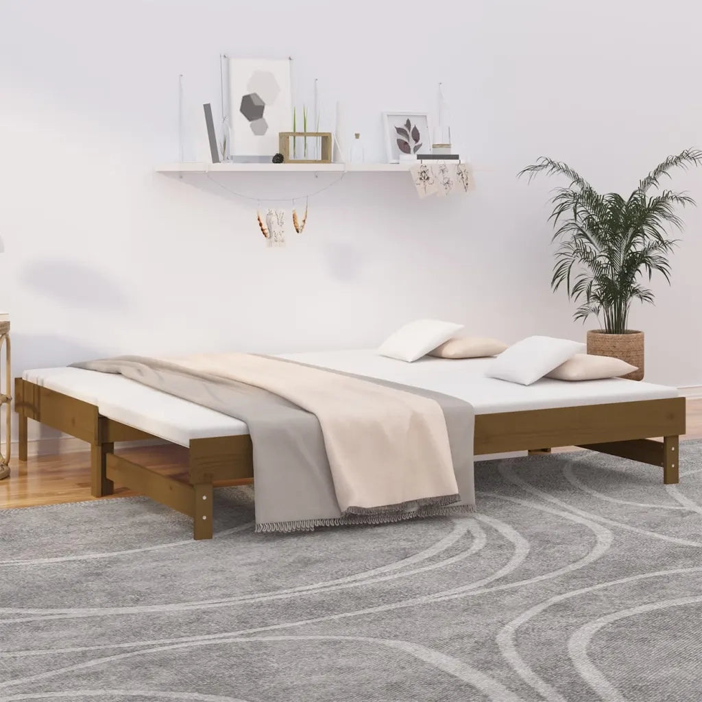 Dormeuse Estraibile Ambra 2x(100x200) cm Legno Massello di Pino