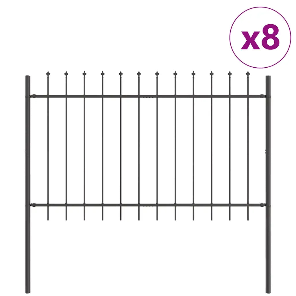 Recinzione per Giardino 8 pcs Grigio 13,6 x 1 m 3334150