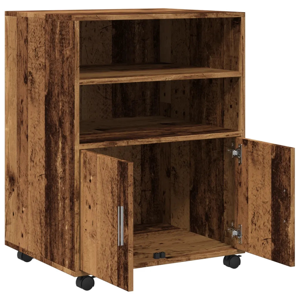 Mobiletto con Ruote Legno Antico 60x48x81 cm in Truciolato CFW7355363