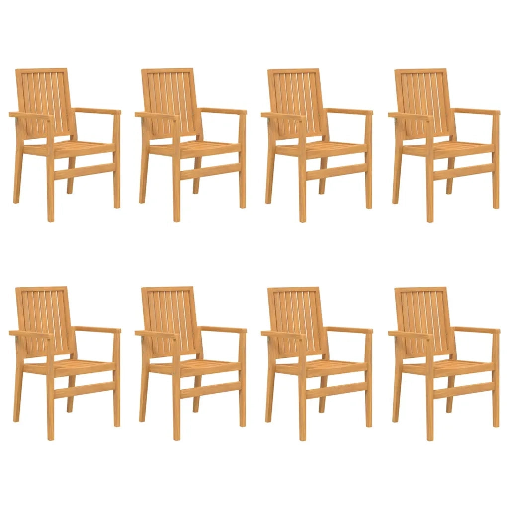 Sedie da Giardino Impilabili 8 pz 56,5x57,5x91 cm Massello Teakcod mxl 118008
