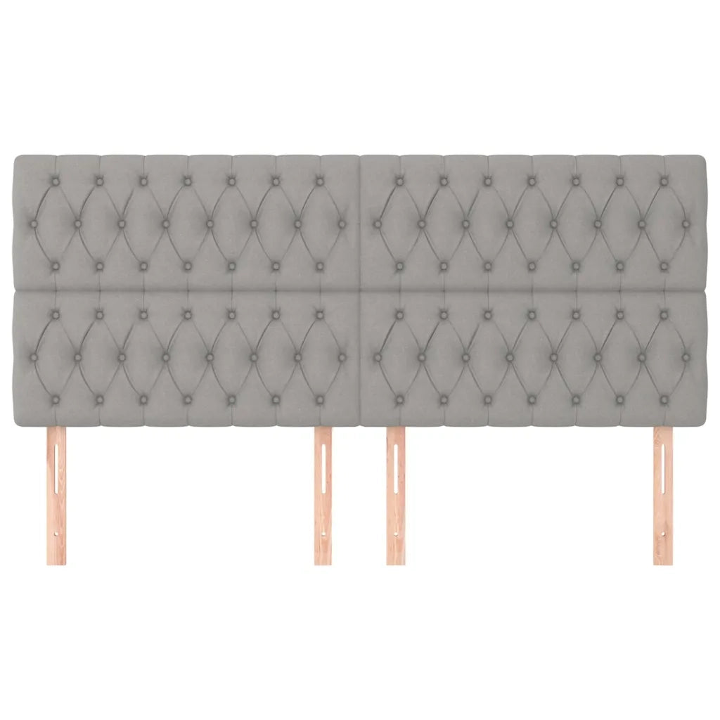 Testiera-Testata Decorativa Grigio Chiaro 180x7x118/128 cm Tessuto