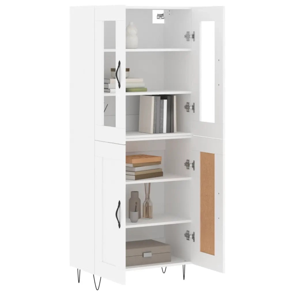 Credenza | Madia | Buffet da pranzo | Armadio da pranzo Bianca 69,5x34x180 cm in Legno Multistrato