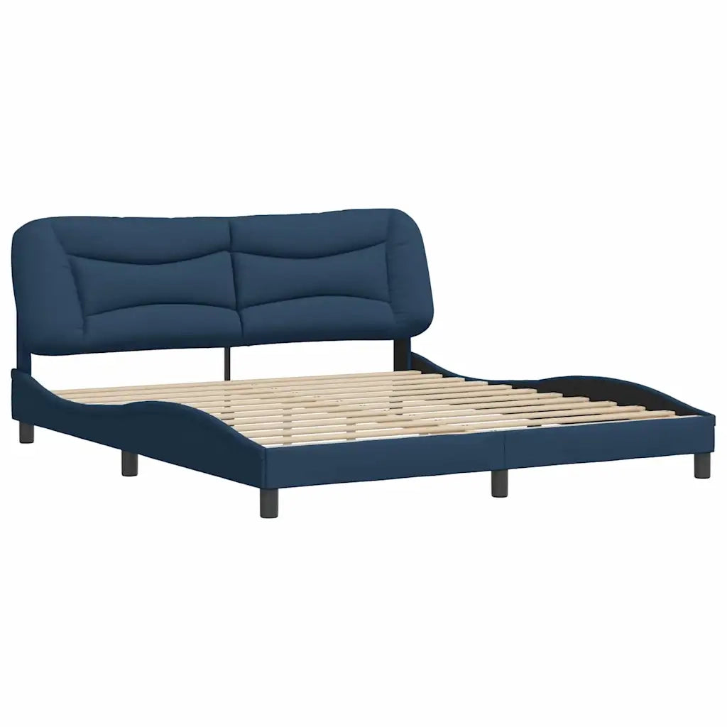 Giroletto senza Materasso-Struttura Letto Hvar Blu 180x200 cm in Tessuto