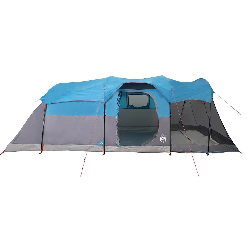 Tenda Familiare a Tunnel per 8 Persone Blu Impermeabile 94786