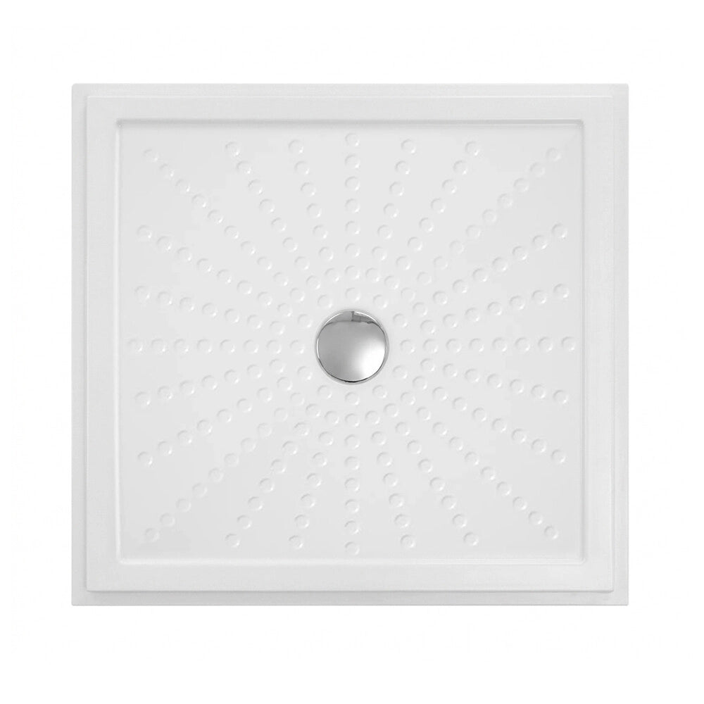 Piatto doccia per disabili 80x80 a filo pavimento in vetroresina con piletta inclusa