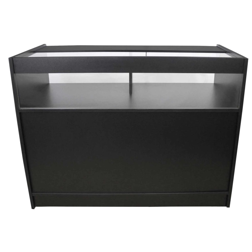 Bancone B1200 Nero da Negozio e Reception Elegante Solido Robusto con Ripiani