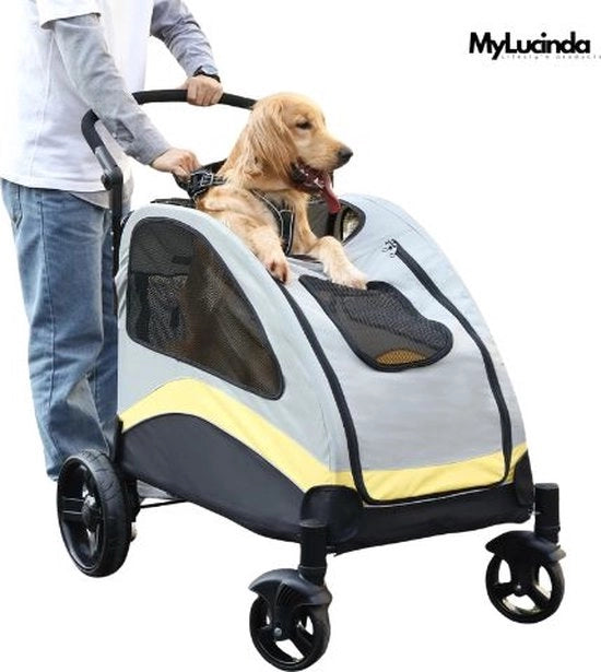 Carriera per cani per grandi cani – Opvougbile – 4 ruote – Capacità di carico fino a 55 kg – Dimensioni 75x105x115 cm