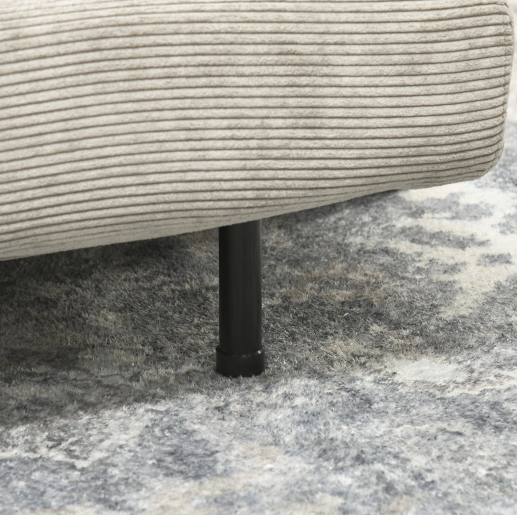 Divano letto 2 posti reclinabile in poliestere grigio 141 cm