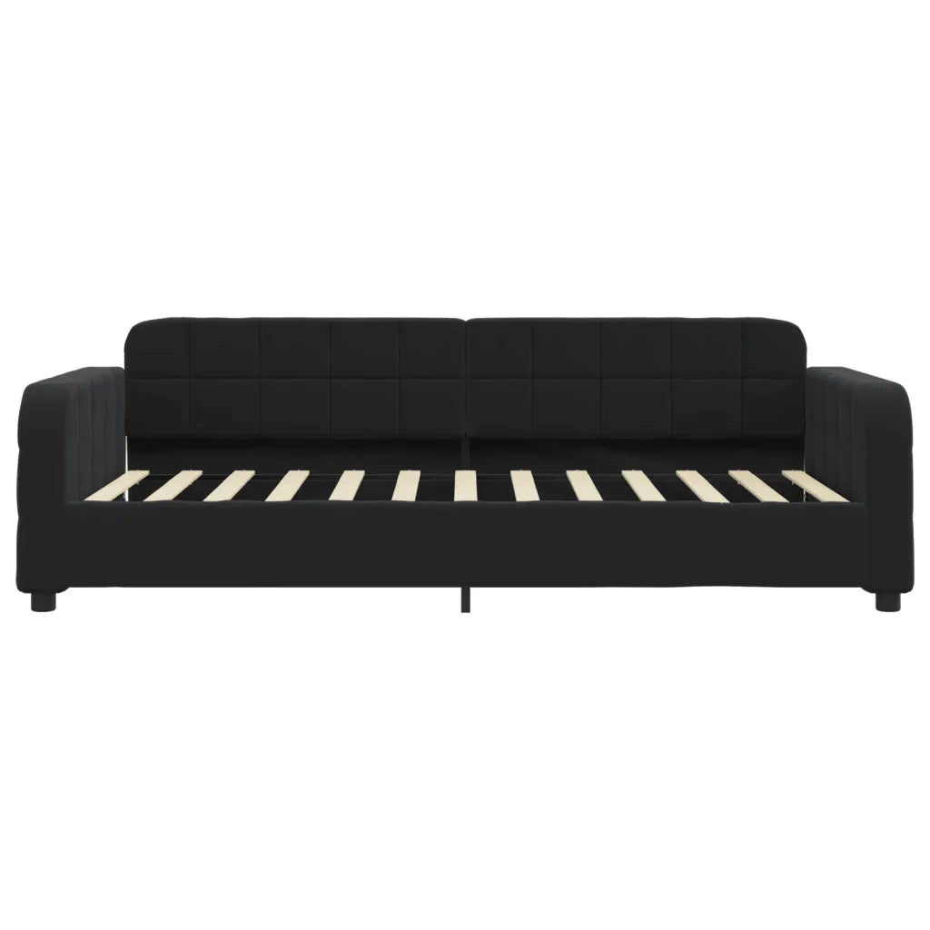 Divano Letto Estraibile con Cassetti-Sofa Letto-Daybed Nero 90x200 cm in Velluto 363150