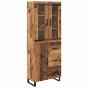 Credenza 2 pz | Madia | Buffet da pranzo | Armadio da pranzo Legno vecchio Legno Stratificato e Vetro