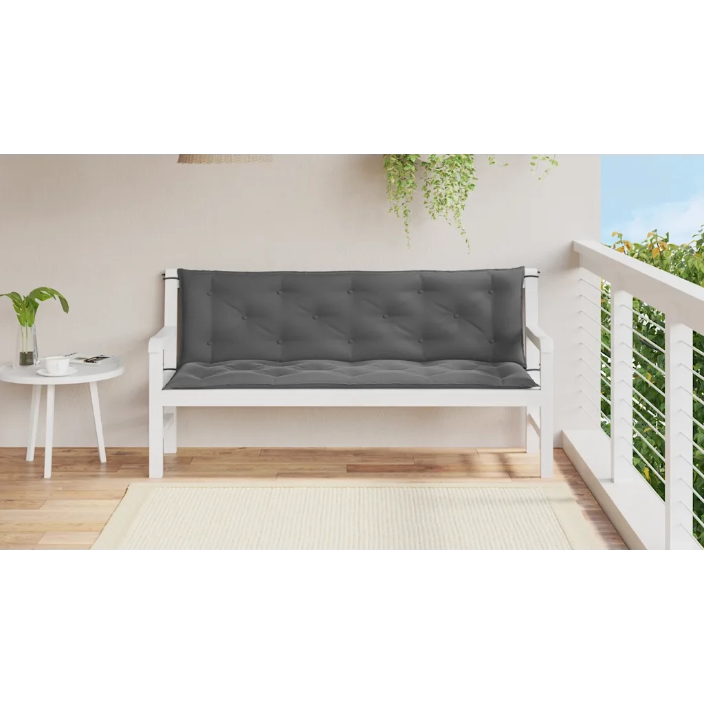 Cuscini Panca Giardino 2pz Antracite 150x50x7cm Tessuto Oxford 315016