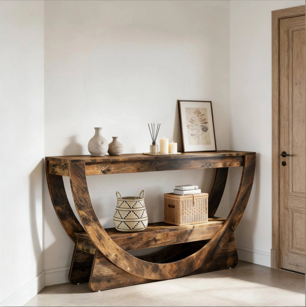 Mobile TV in MDF con 2 ripiani aperti; 160 x 30 x 80;5 cm; marrone rustico