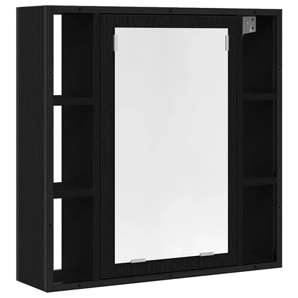 Set di mobili per il bagno 4 pcs Rovere Nero Legno multistrato 3334423