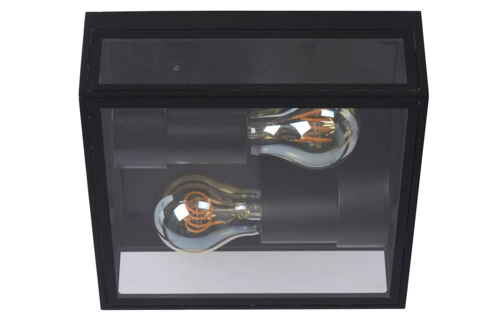 Lucide Dukan lampada parete/soffitto 2xE27 IP65 nera