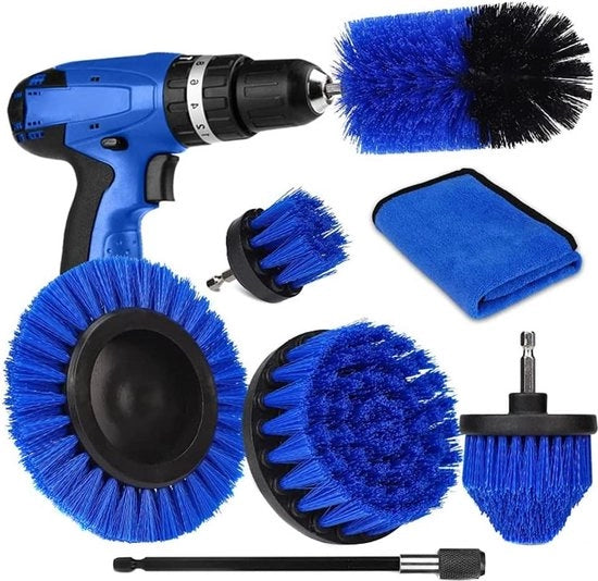 Set di Spazzole Elettriche per Borboletta per Pulire Grout Pavimento Vasca Doccia Pavimento Bagno Cucina Superficie Auto - 7 pezzi