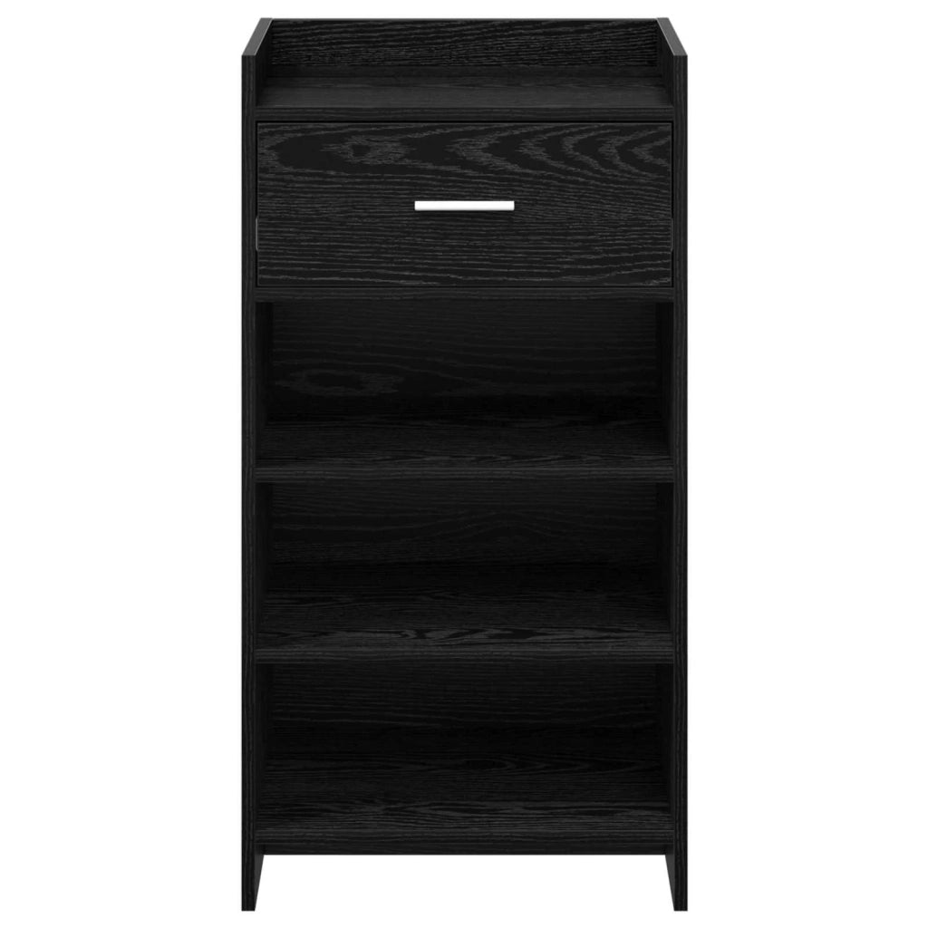 Mobile per scarpe con cassetto Rovere Nero 48 x 36 x 92 cm 8011348