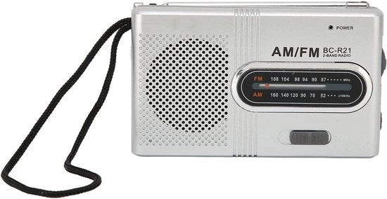 Radio Portatile su Batterie - Radio FM/AM - Radio su Batterie - Radio Portatile - Radio di Emergenza - Radio da Tasca - Radio AM/FM - Altoparlante da Orecchie