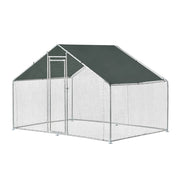 Gabbia per Pollame Wels con Tettuccio Parasole e Recinzione Rete Metallica 3x2x2 m pro.tec