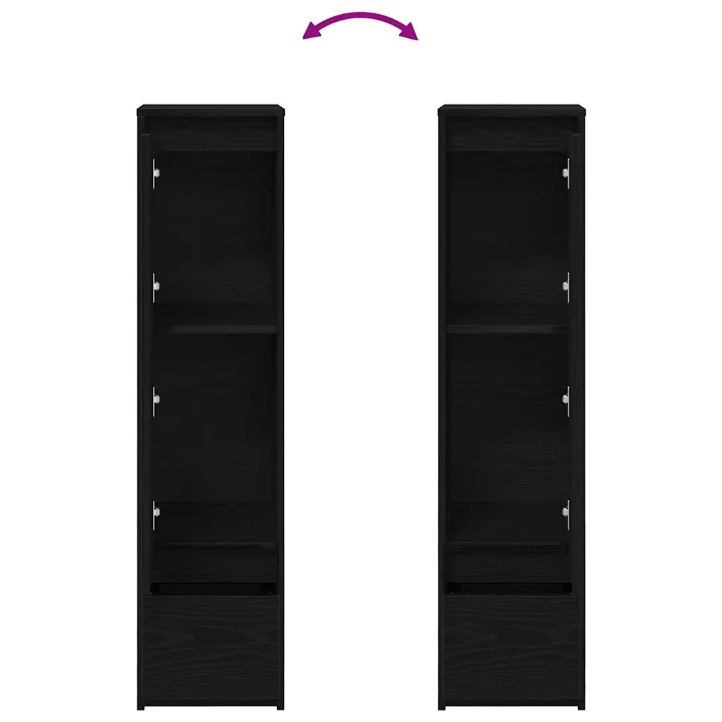Credenza-Buffet-Armadio da cucina Rovere Nero 29,5x34x119,5 cm in Legno Multistrato