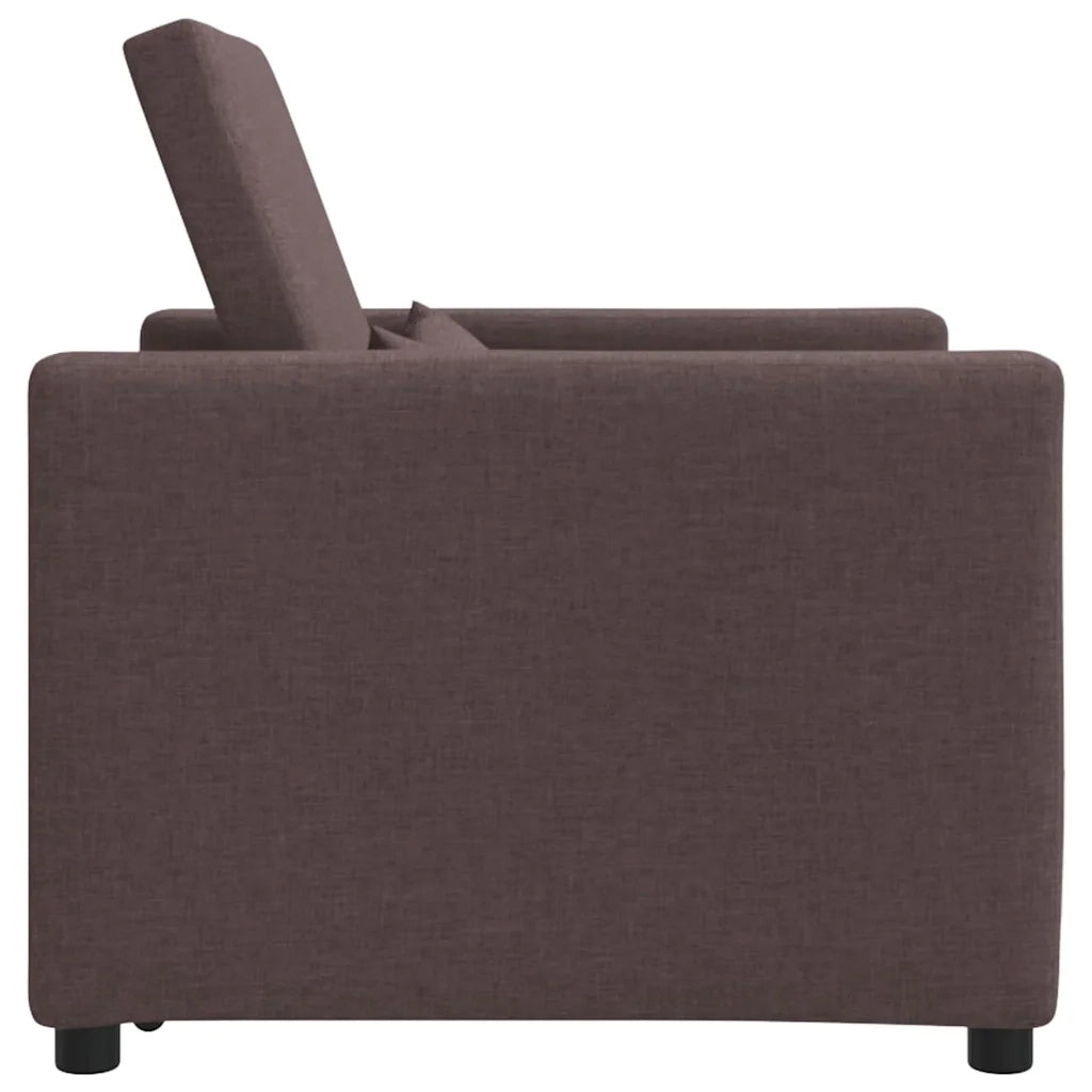 vidaXL Divano Letto Singolo Marrone scuro 90 x 165 x 87 cm Tessuto