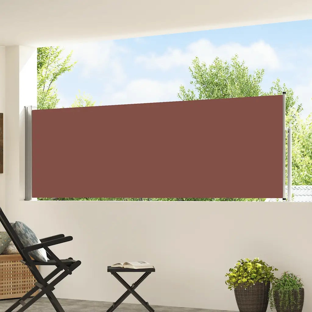 Tenda da Sole | Tenda laterale Retrattile per Patio 100x500 cm Marrone