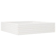 Fioriera rialzata per piante fiori terrazza giardino 100 x 100 x 23 cm legno di pino massiccio bianco 02_0037251