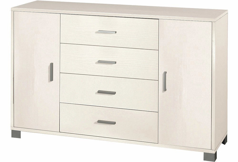 KIT MOBILE 4 CASSETTI 2 ANTE H86 L136 P41 Cm FINITURA BIANCO SARMOG 775k