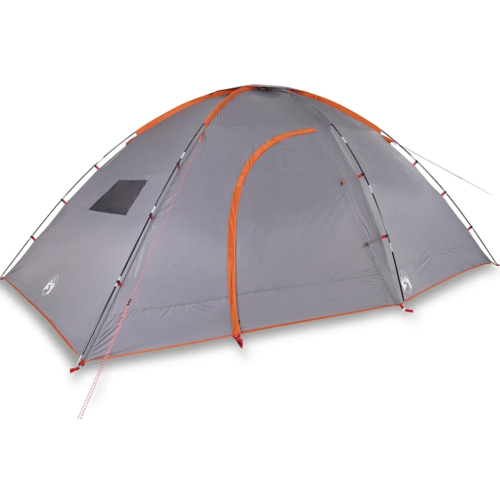 Tenda da Campeggio per 8 Persone Grigio e Arancione Impermeabile 94718