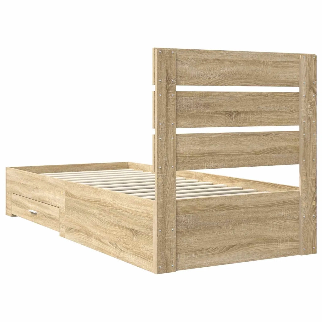 Struttura del letto con cassetto Rovere Sonoma 100 x 200 cm 3412006