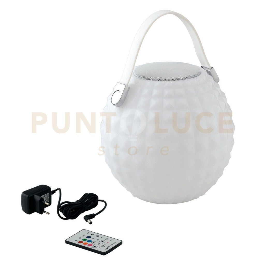 LAMPADA LED PORTATILE GECO BIANCA 3W 180LM RGB DIMMERABILE IP44 SPEAKER BLUETOOTH, TELECOMANDO INCLUSO 25,