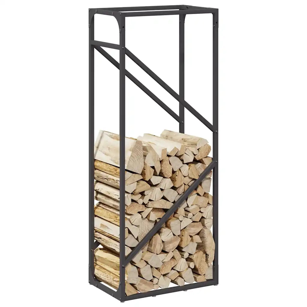 Rastrelliera per Legna da Ardere Nera 40x25x100 cm 864331