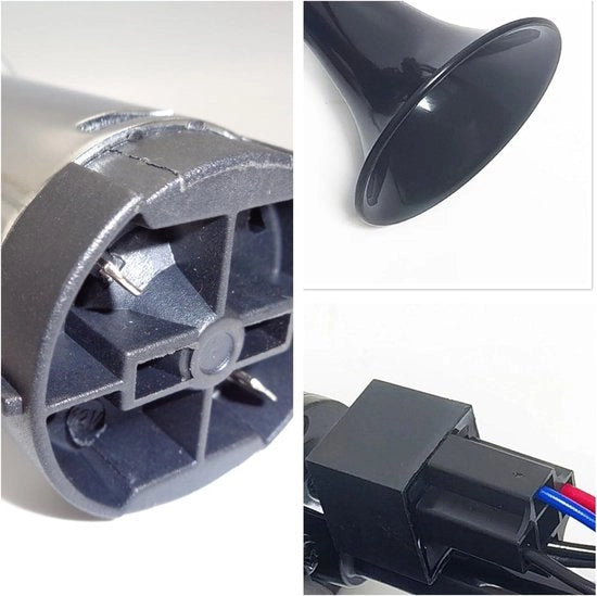 Clacson elettrico per veicoli - 165 decibel - 12V - nero