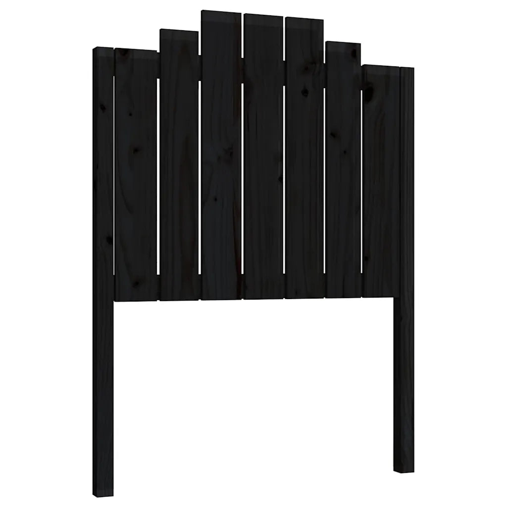 Testiera | Testata per Letto Nera 81x4x110 cm in Legno Massello di Pino