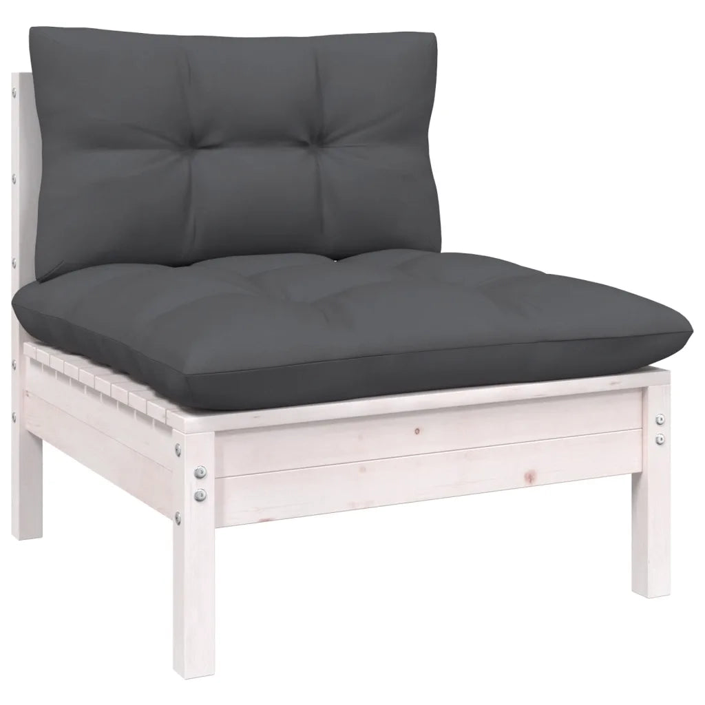 Set Divani da Giardino 13 pz e Cuscini Antracite Legno di Pino cod mxl 44366