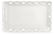 Vassoio Rettangolare 35x22 cm Traforato in Porcellana Kaleidos Juliet Bianco