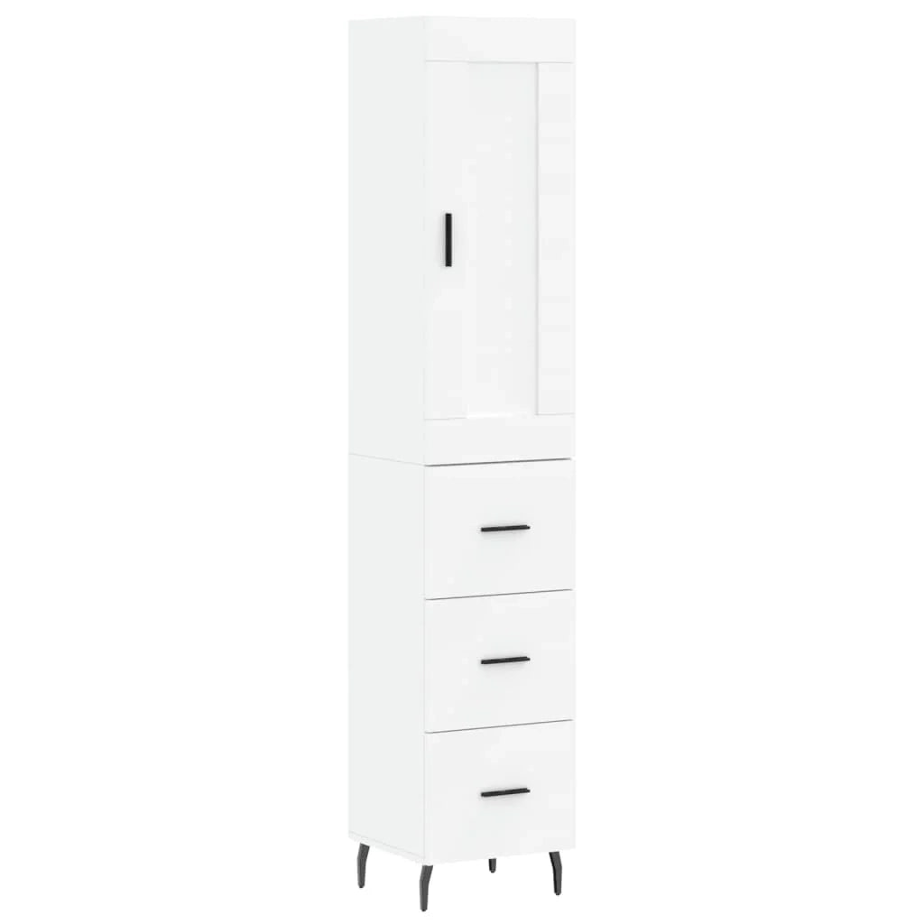 Buffet credenza cassettiera mobiletto mobile contenitore organizer cucina soggiorno salotto alto 34,5 x 34 x 180 cm legno ingegnerizzato bianco 02_0032271