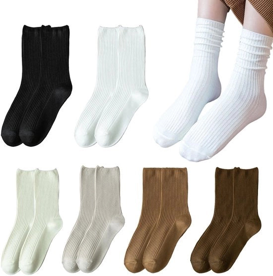 Sokker per donna 6 paia - Calze con presa morbida - Calze per diabetici - Calze a crew - Calze sportive - Calze in cotone